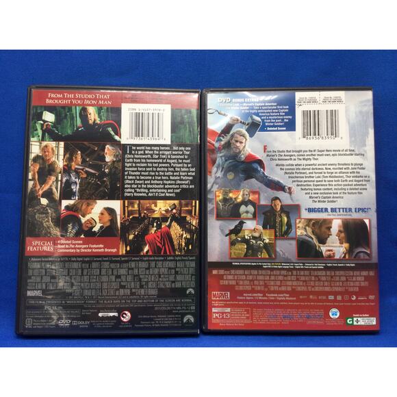 Marvel Movie Thor Lot of 2 DVDs - Picture 2 of 6